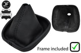BLACK STITCH LEATHER MANUAL GEAR GAITER+PLASTIC FRAME FITS JAGUAR S TYPE 99-07