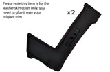 RED STITCHING 2X B PILLAR LEATHER SKIN COVERS FITS VW CORRADO 1988-1995