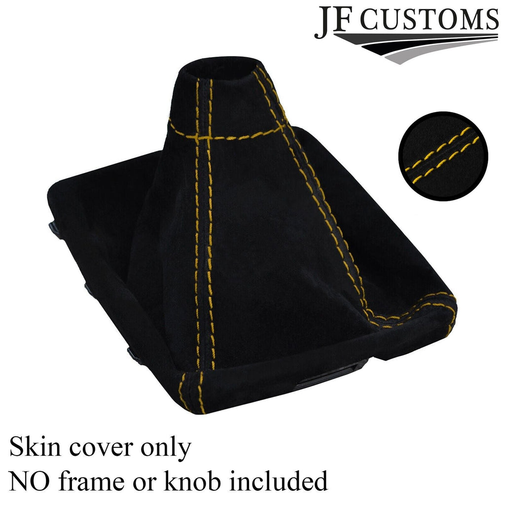 YELLOW STITCH REAL SUEDE MANUAL GEAR GAITER FOR SUBARU IMPREZA WRX STI 2008-2014