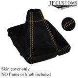 YELLOW STITCH REAL SUEDE MANUAL GEAR GAITER FOR SUBARU IMPREZA WRX STI 2008-2014