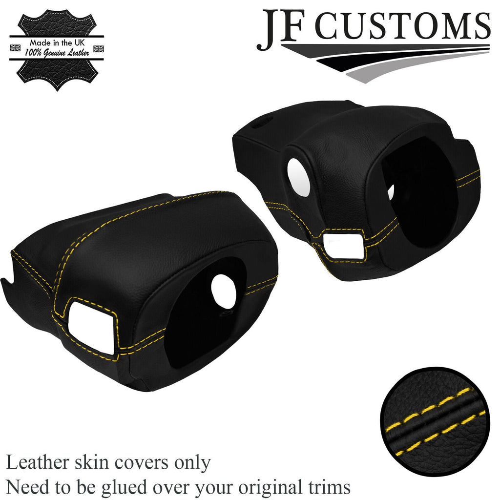 YELLOW STITCH LEATHER STEERING SHROUD COVER FOR HONDA CIVIC MK6 EK4 EK9 96-00