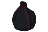 RED STITCH  FITS ALFA ROMEO 159 2005-2011 REAL SUEDE GEAR GAITER CUSTOM NEW