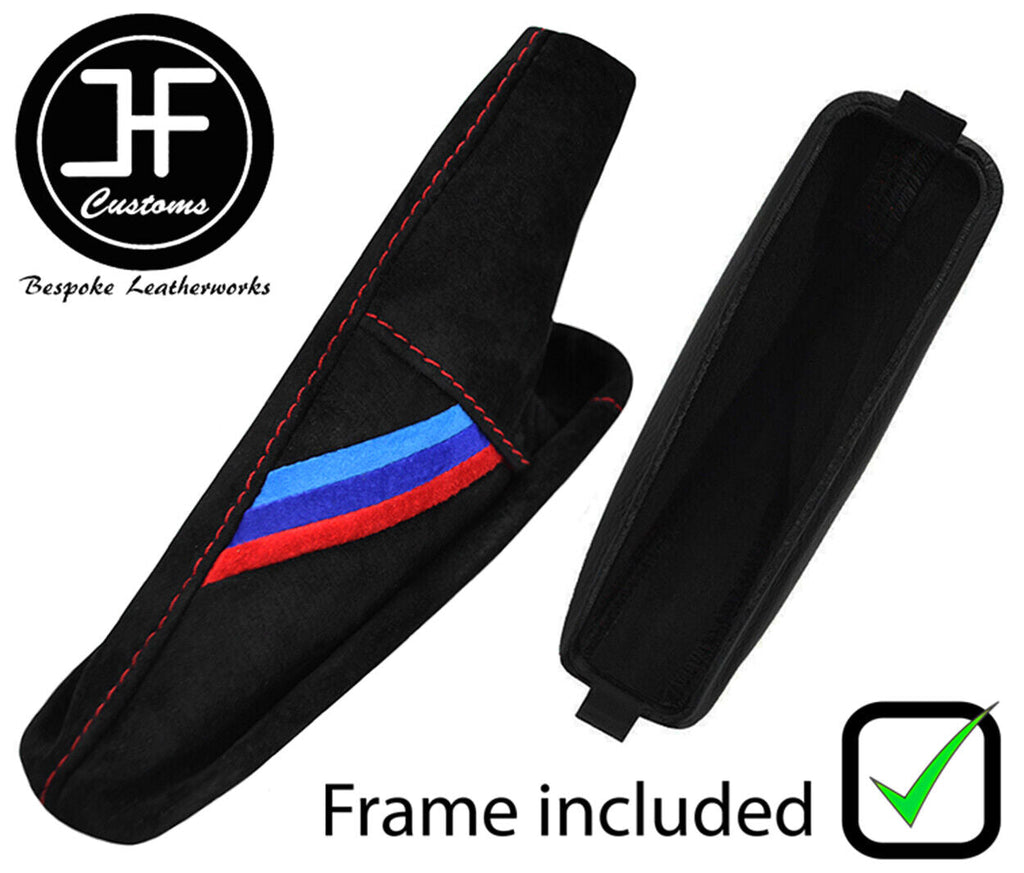 RED STITCH TRI STRIPE SUEDE HANDBRAKE+PLASTIC FRAME FITS BMW 6 E63 E64 04-11