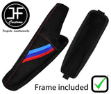 RED STITCH TRI STRIPE SUEDE HANDBRAKE+PLASTIC FRAME FITS BMW 6 E63 E64 04-11