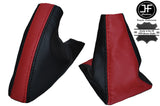 BLACK & DARK RED LEATHER GEAR STICK  & HANDBRAKE GAITER FOR MG MGF 1995-2000