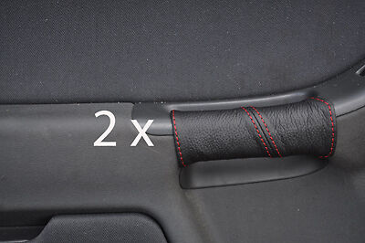 red stitch FITS AUDI A3 MK1 96-04  2X DOOR HANDLE LEATHER COVERS CUSTOM NEW