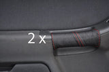 red stitch FITS AUDI A3 MK1 96-04  2X DOOR HANDLE LEATHER COVERS CUSTOM NEW