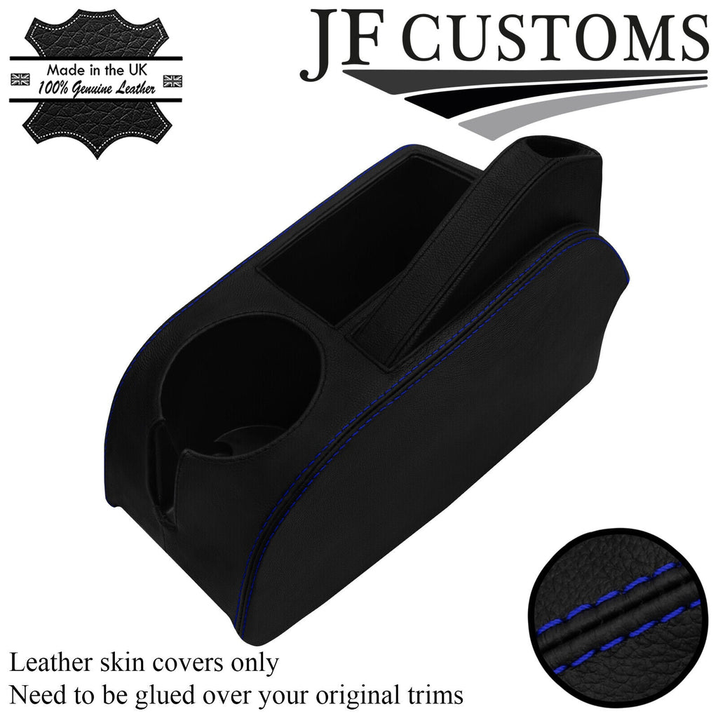 BLUE STITCH LEATHER HANDBRAKE CENTRE CONSOLE NON ARMREST COVER FOR VW GOLF MK5