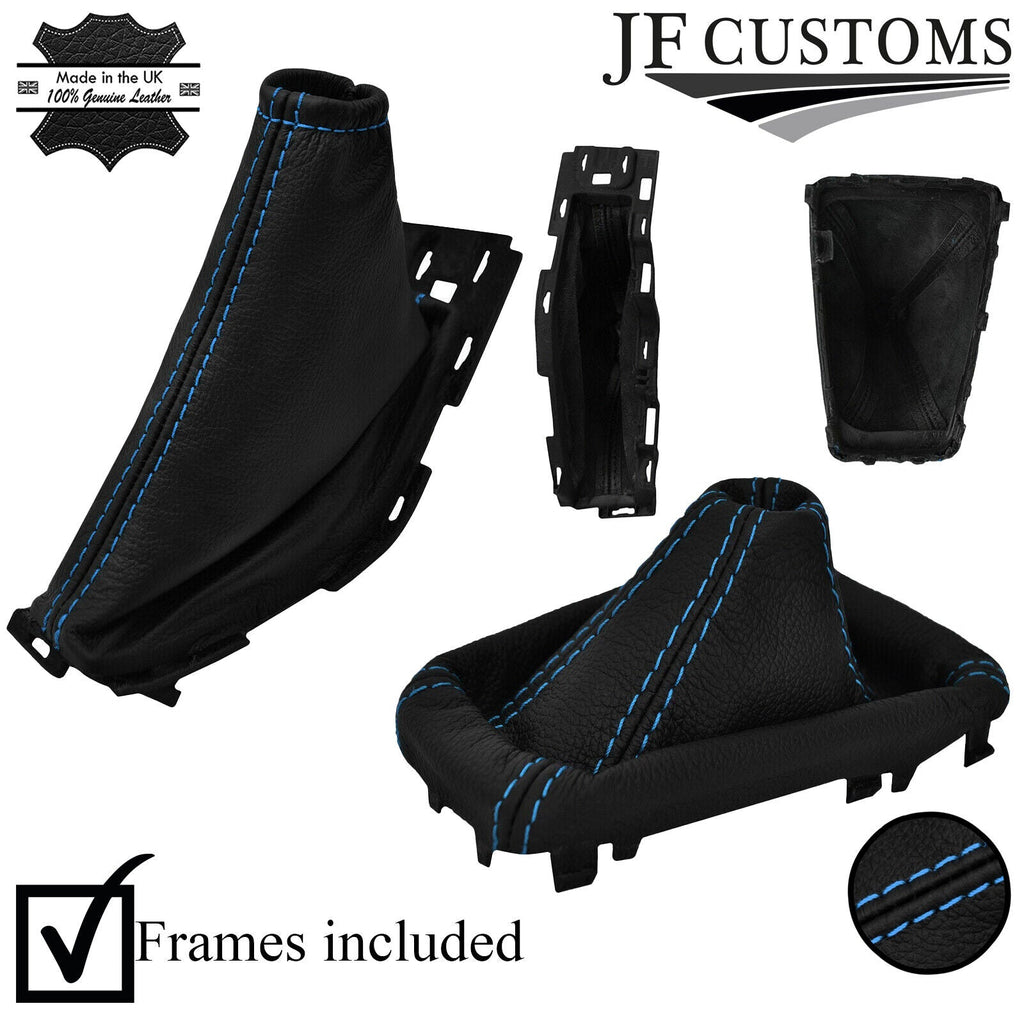 L BLUE STITCH LEATHER GEAR + HANDBRAKE + PLASTIC FRAMES FOR FORD FOCUS 14-18