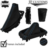 L BLUE STITCH LEATHER GEAR + HANDBRAKE + PLASTIC FRAMES FOR FORD FOCUS 14-18