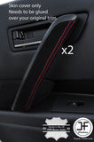 RED STITCH 2X REAR DOOR HANDLE TRIM SUEDE COVER FOR INFINITI FX35 FX45 03-08