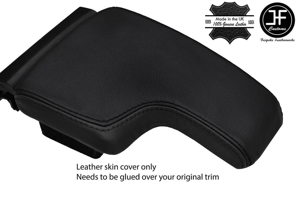 BLACK & BLACK TOP GRAIN LEATHER ARMREST LID COVER FITS ALFA ROMEO 159 05-11