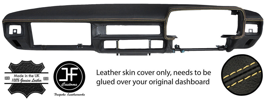 CREAM STITCHING DASH DASHBOARD REAL LEATHER COVER FITS JAGUAR XJS EARLY MODELS