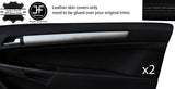 BLACK & BLACK 2X DOOR CARD TRIM LTHR COVERS FOR VAUXHALL ASTRA MK5 04-09 3 DOOR