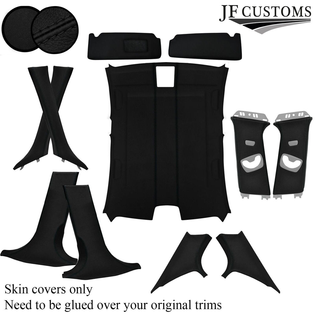 BLACK STITCH LEATHER & SUEDE COVER FOR BMW F30 11-19 SALOON TOP RECOVERY KIT