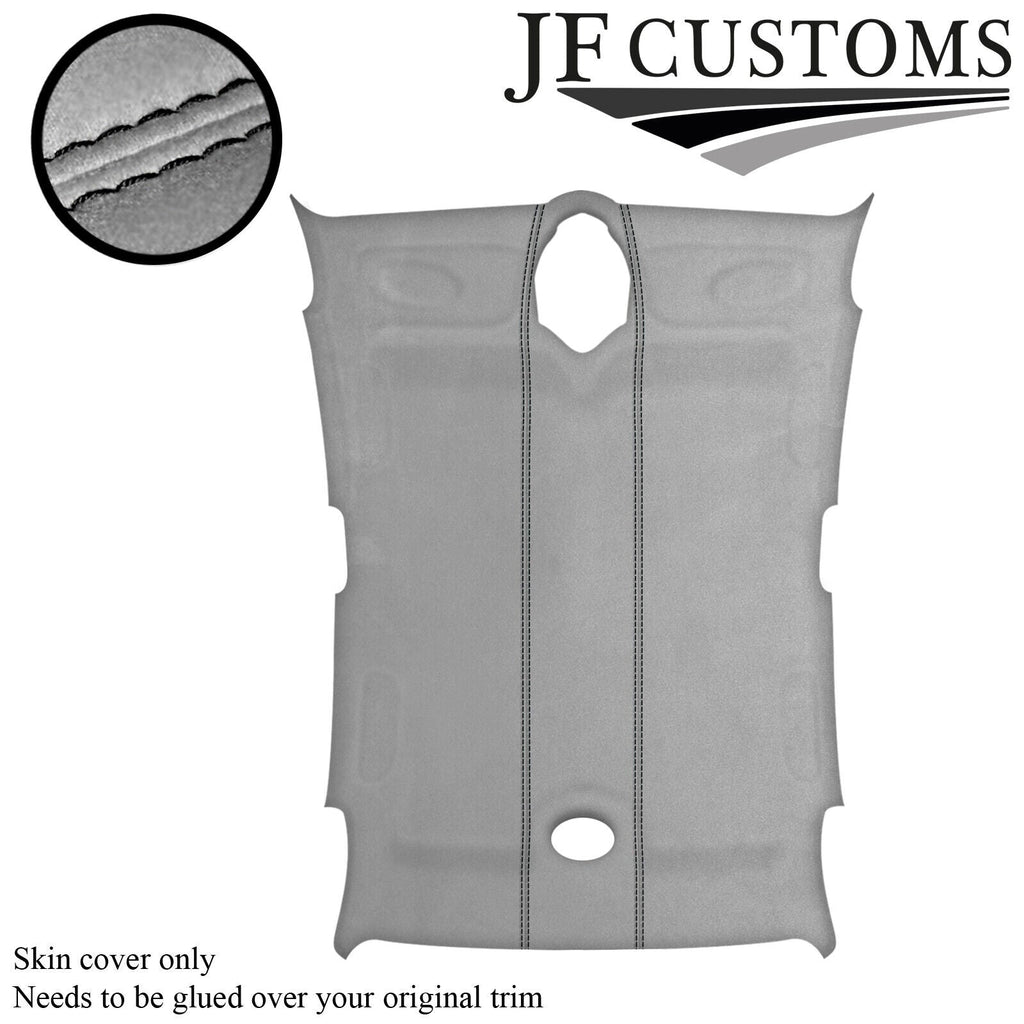 BLACK STITCH L GREY LUXE- SUEDE ROOF HEADLINER COVER FOR ROVER 75 1999-2005