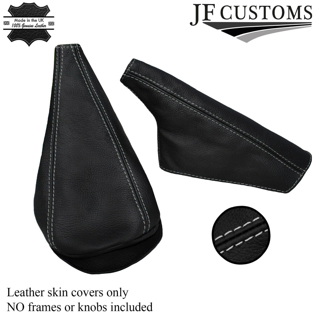 WHITE DOUBLE STITCH FITS MINI COOPER CLASSIC LEATHER GEAR & HANDBRAKE GAITER