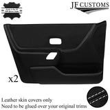 WHITE STITCH 2X FRONT FULL DOOR CARD LEATHER COVERS FOR FORD ESCORT MK4 5 DOOR