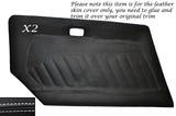 WHITE STITCH 2X DOOR CARD LEATHER SKIN COVER FITS DATSUN 240Z 260Z 280Z