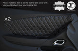 WHITE DIAMOND STITCH 2X FRONT DOOR CARD INSERT LEATHER COVERS FITS CAMARO 10-15