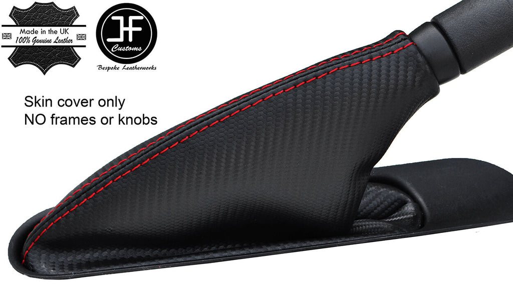 RED STITCH CARBON VINYL HANDBRAKE GAITER FOR BMW MINI COOPER R55 R56 R57
