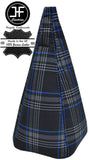 BLUE STITCH TARTAN FABRIC MANUAL GEAR GAITER FOR VW T4 TRANSPORTER 90-03 1T