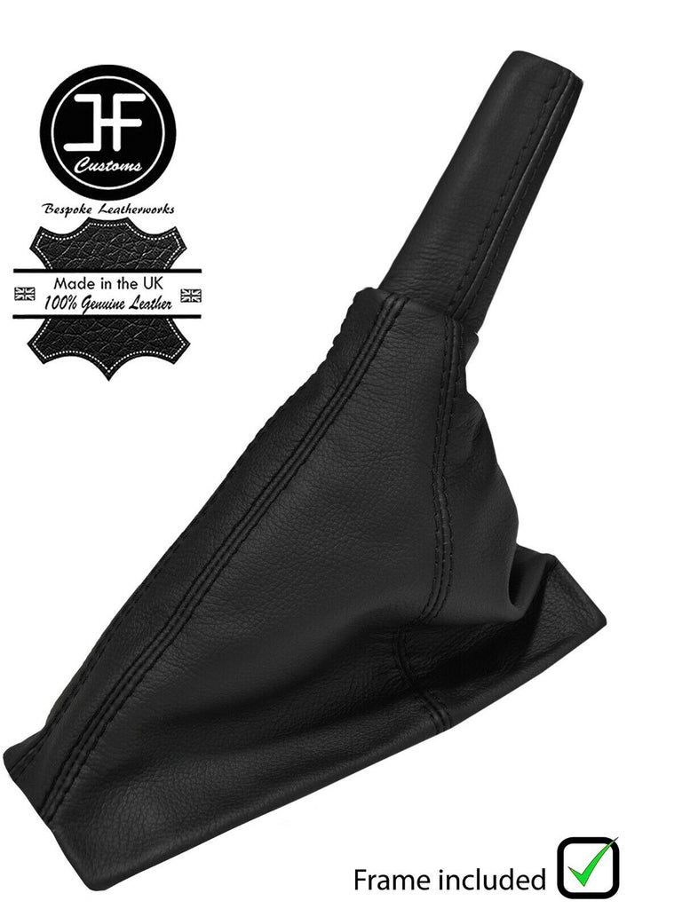 BLACK STITCH LEATHER HANDBRAKE + METAL FRAME + HANDLE FOR CORVETTE C5 97-04