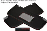 RED STITCHING FITS VAUXHALL OPEL CORSA D 06-13 2X SUN VISORS LEATHER COVERS