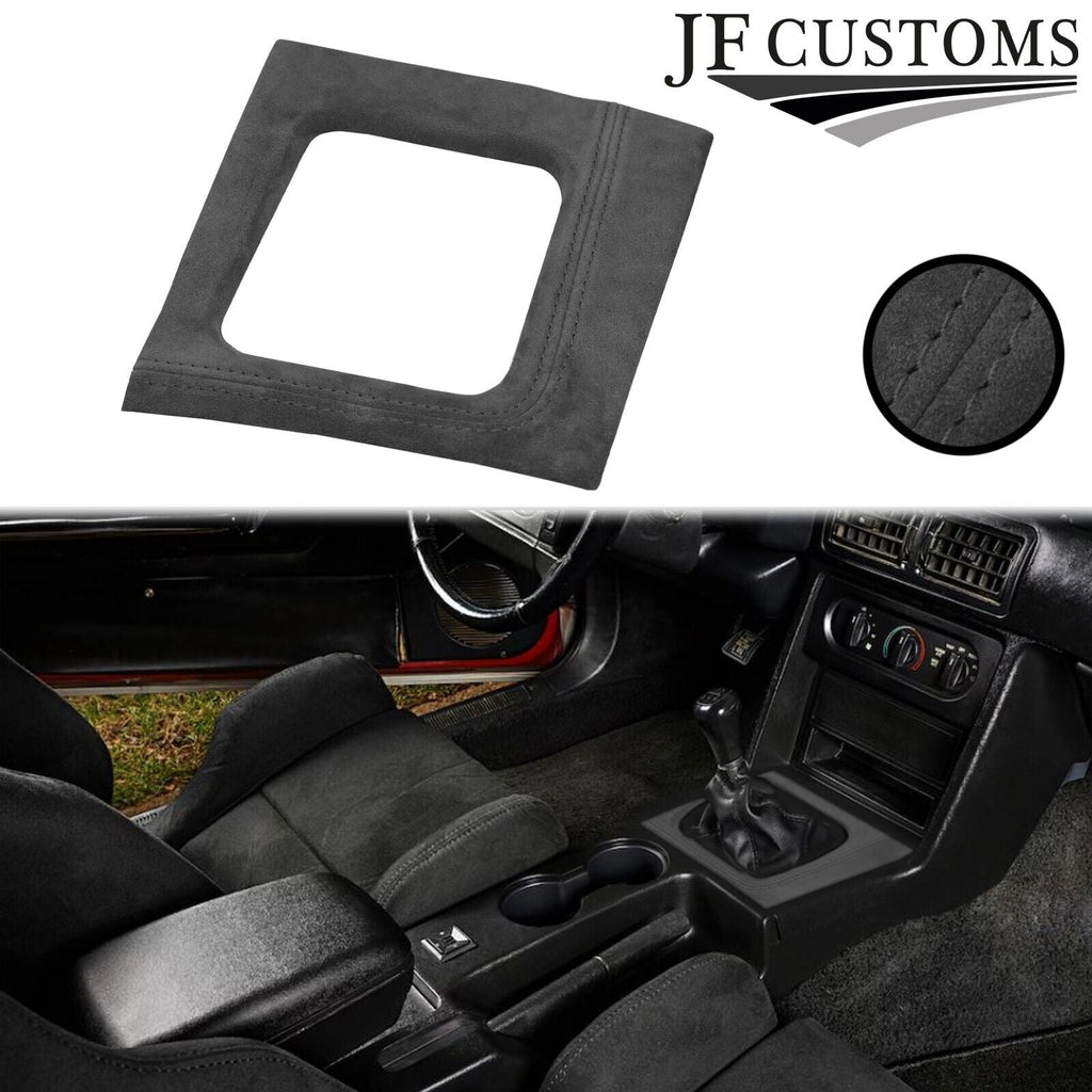 D GREY SUEDE COVERED MANUAL SHIFT SURROUND TRIM + FRAME FOR FORD MUSTANG 87-93