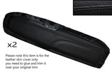 BLACK STITCH 2X FRONT DOOR CARD SKIN COVERS FITS FIAT 500 & 500 ABARTH 07-15