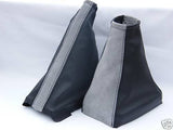 FITS VAUXHALL ASTRA MK4 G COUPE GEAR HANDBRAKE GAITERS BLACK & GREY PU SUEDE