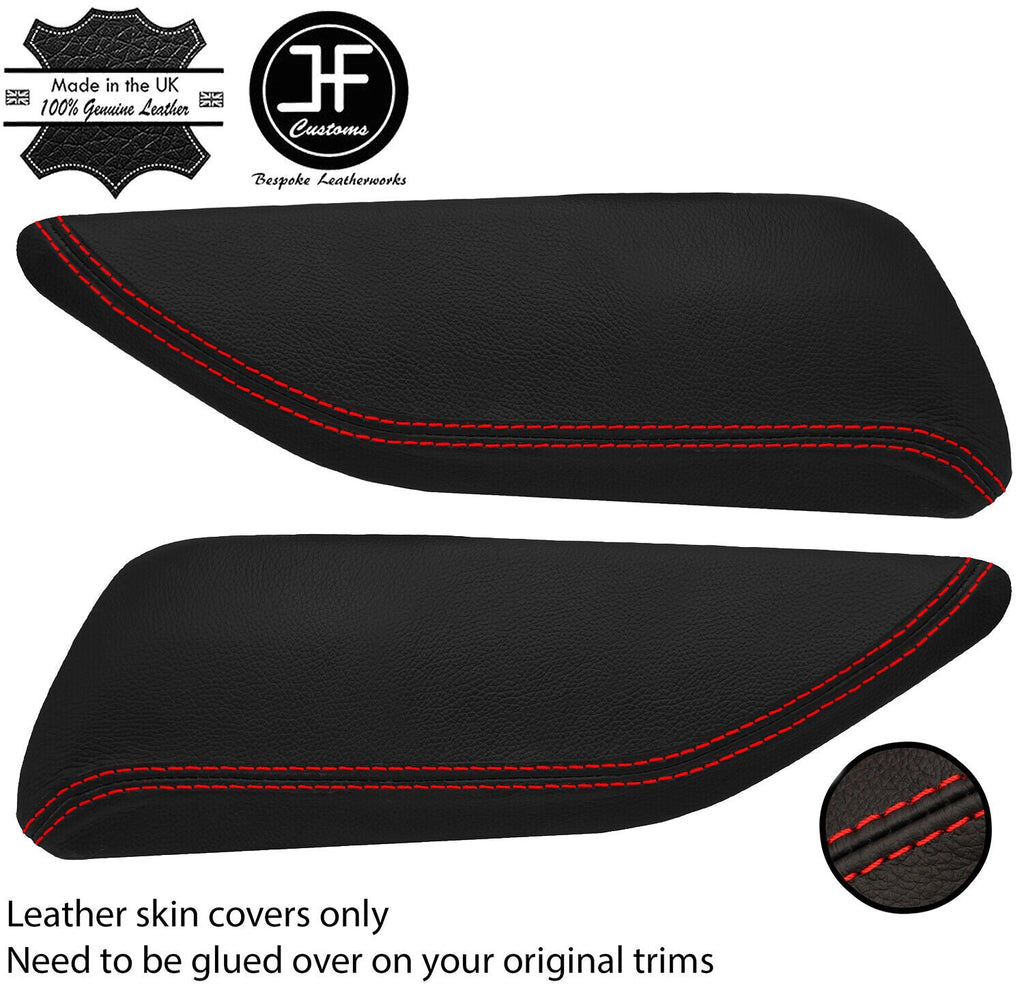 RED  STITCH 2X DOOR KNEE REST PAD LEATHER COVERS FOR CHEVROLET CAMARO 16-20