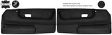 BLACK STITCH 2X FRONT DOOR CARD LEATHER COVERS FOR VW POLO MK2 F 2 DOOR