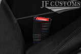 D RED STITCH BLUE TARTAN 2X SEAT BELT TALL COVERS FOR VW T6 TRANSPORTER