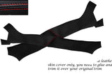 RED STITCH 2X A PILLAR SKIN COVERS FITS FORD ESCORT MK4 CABRIO CONVERTIBLE