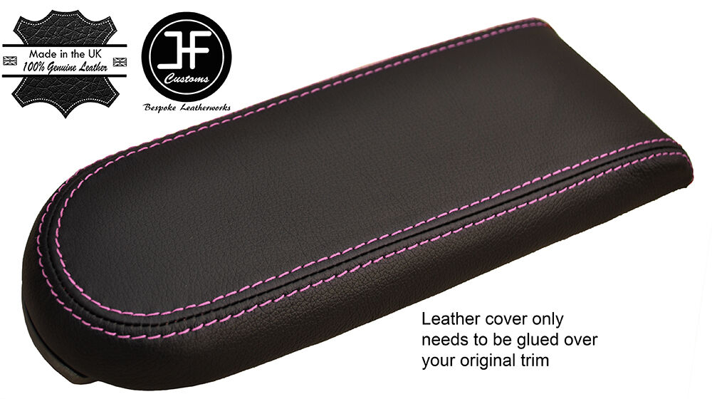 PINK STITCH REAL LEATHER ARMREST LID COVER FOR VW GOLF MK4 JETTA GTI 1998-2005