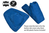 BLUE SUEDE FITS BMW E90 E91 E92 E93 GEAR HANDBRAKE GAITER SET BLACK STITCH