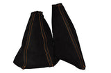 FITS NISSAN 350Z PU SUEDE GEAR HANDBRAKE GAITER ORANGE ST CUSTOM NEW MADE IN UK