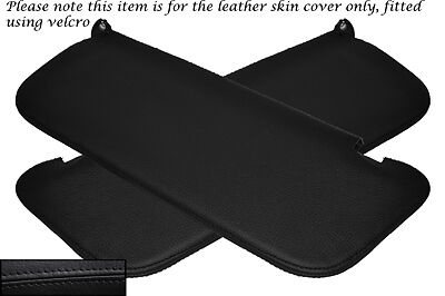 BLACK STITCH FITS VAUXHALL OPEL NOVA 1982-1993 2X SUN VISORS LEATHER COVERS ONLY