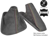 GREY SUEDE GERMAN STITCH GEAR HANDBRAKE GAITER FITS BMW 3 SERIES E90 E91 E92 E93