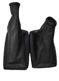 BLACK DOUBLE STITCH FITS VAUXHALL OPEL MERIVA GEAR HANDBRAKE LEATHER 2002-2010