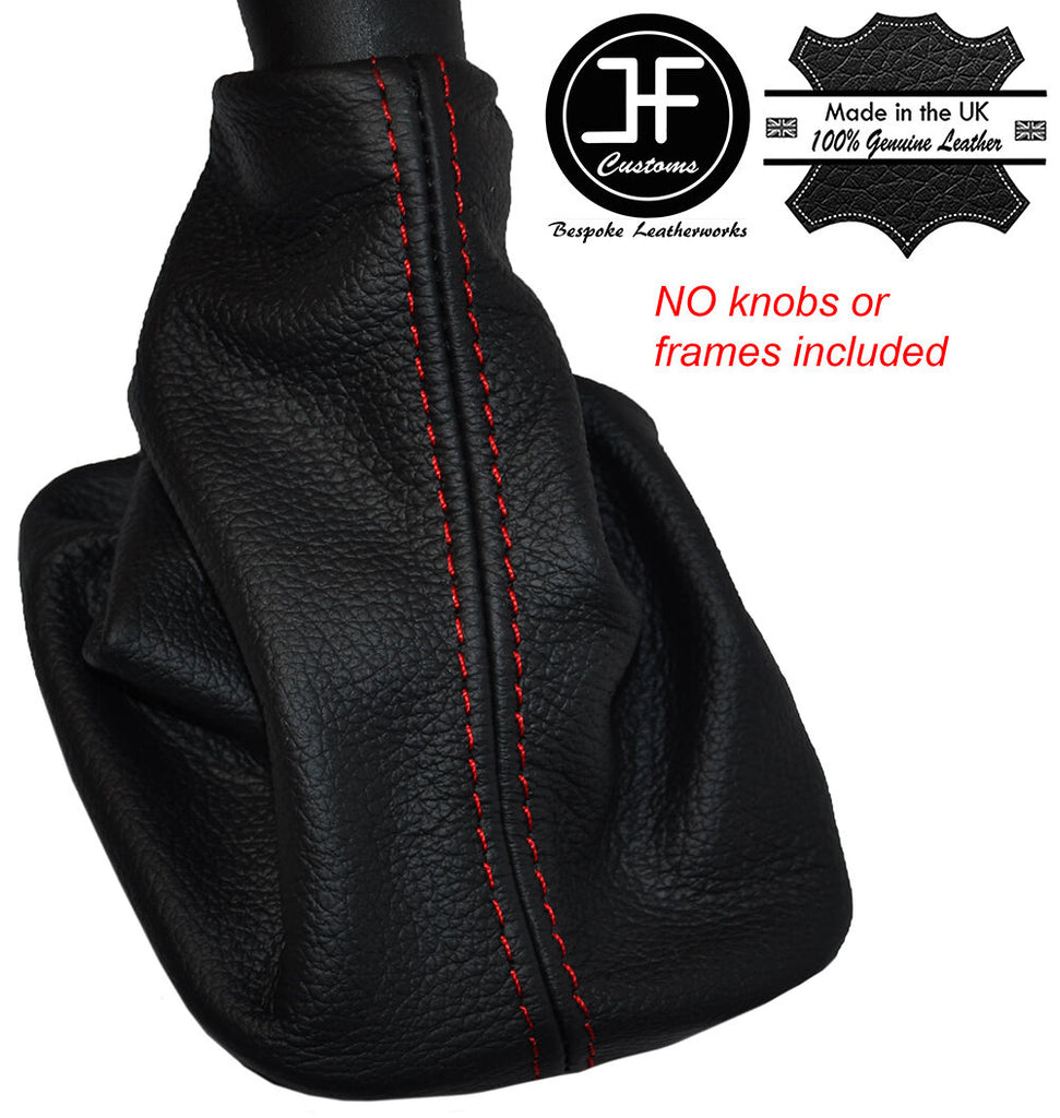 RED STITCHING MANUAL LEATHER GEAR GAITER FITS PEUGEOT 1007 2005-2009 CUSTOM NEW