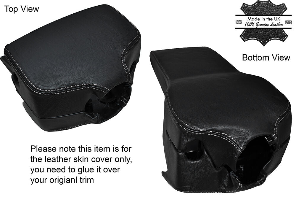 WHITE STITCH STEERING WHEEL SHROUD SKIN COVER FITS VW T4 TRANSPORTER CARAVELLE