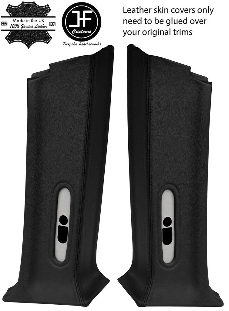 BLACK REAL LEATHER 2X REAR D  PILLAR COVERS FITS RANGE ROVER P38 1994-2002