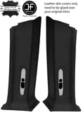 BLACK REAL LEATHER 2X REAR D  PILLAR COVERS FITS RANGE ROVER P38 1994-2002