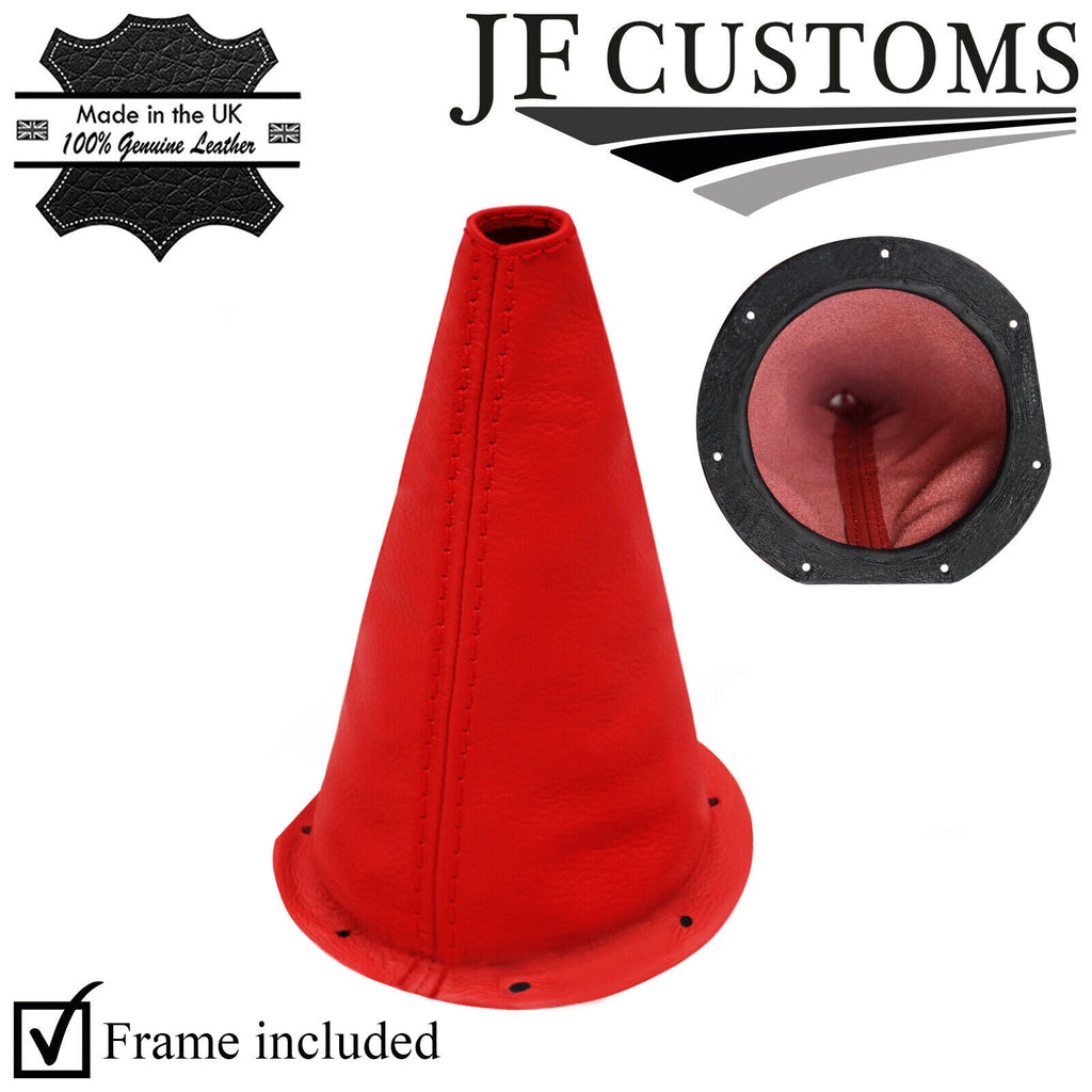 RED LEATHER GEAR GAITER WITH PLASTIC FRAME FOR TRIUMPH STAG 70-77 CUSTOM NEW