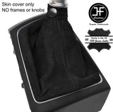 BLACK STITCH REAL SUEDE MANUAL GEAR GAITER FITS HYUNDAI I20 2015-2018 CUSTOM NEW
