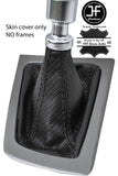 BLACK STITCHING CARBON FIBER VINYL GEAR GAITER FITS FORD FOCUS MK3 2011-2015