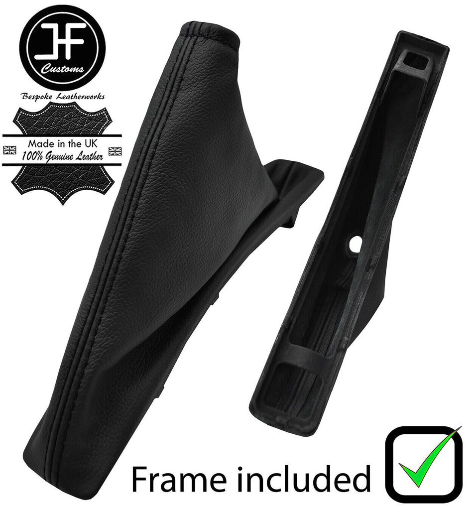 BLACK STITCH LEATHER HANDBRAKE+PLASTIC FRAME FOR VAUXHALL ZAFIRA C TOURER 12-17