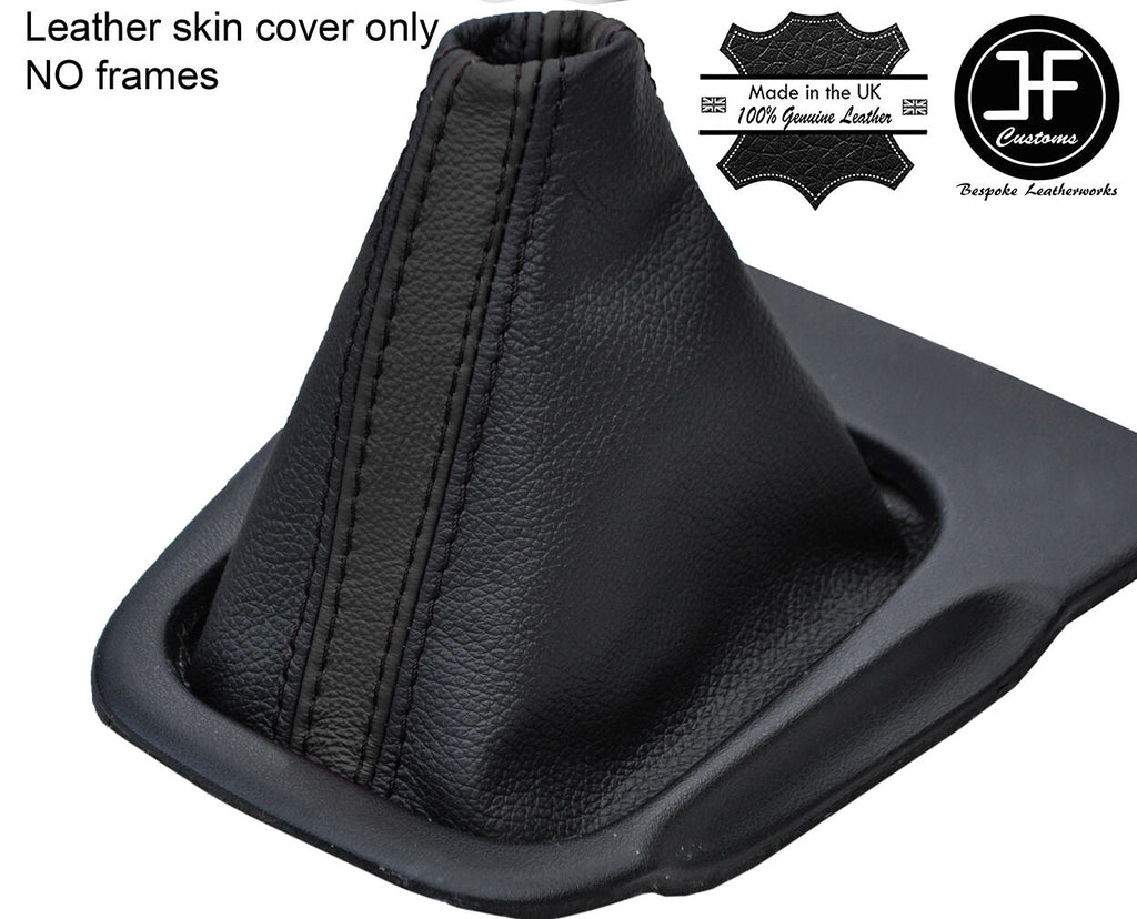 BLACK & BLACK STRIPE REAL LEATHER GEAR GAITER FITS SILVA 240SX S14 1994-1998